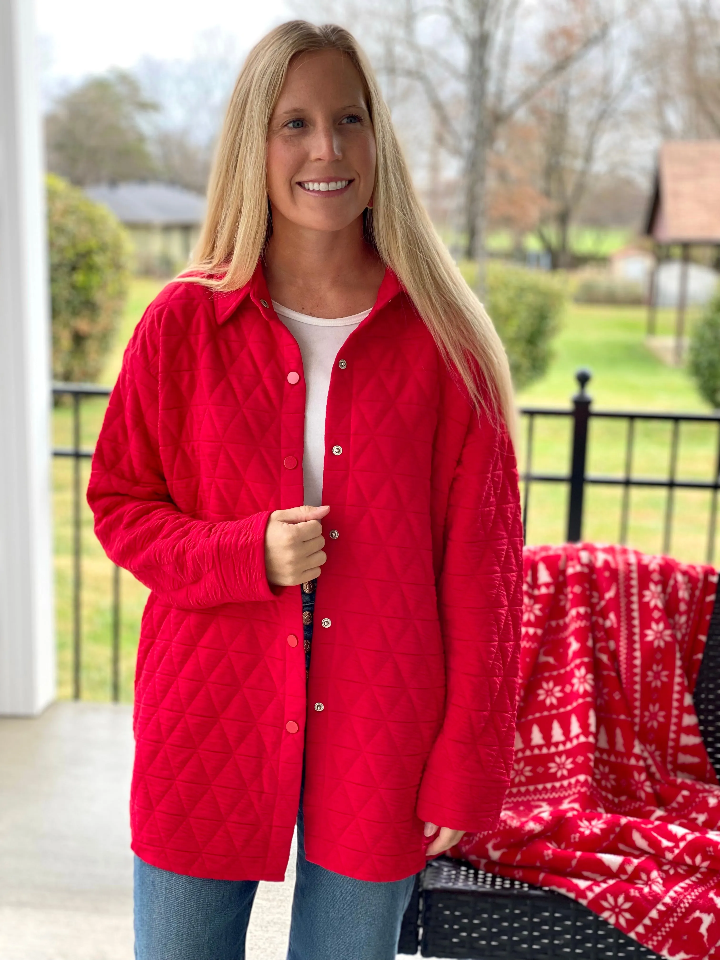 Red Quilted Jacket