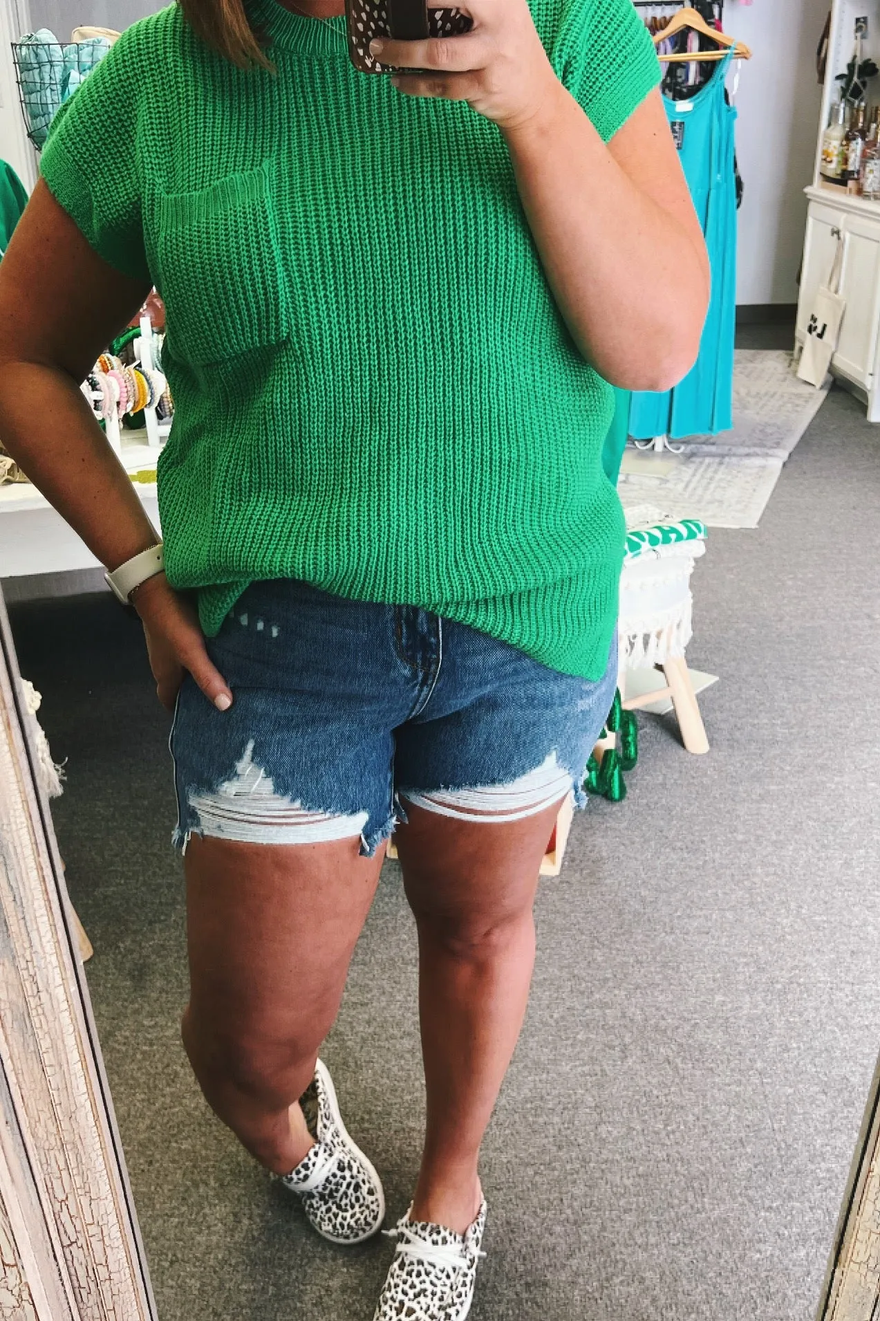 Samantha High Rise Rigid Magic Distressed Cutoff Shorts
