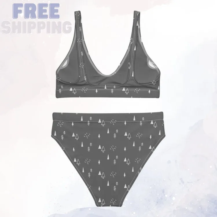 Scandinavian Forest Gray Recycled High Waist Bikini