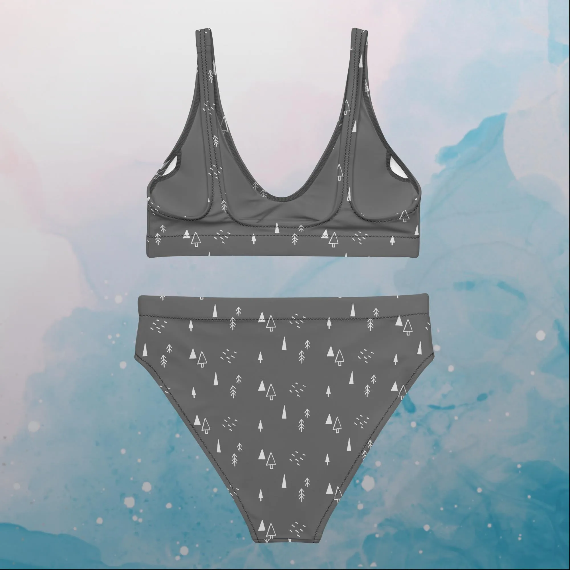 Scandinavian Forest Gray Recycled High Waist Bikini