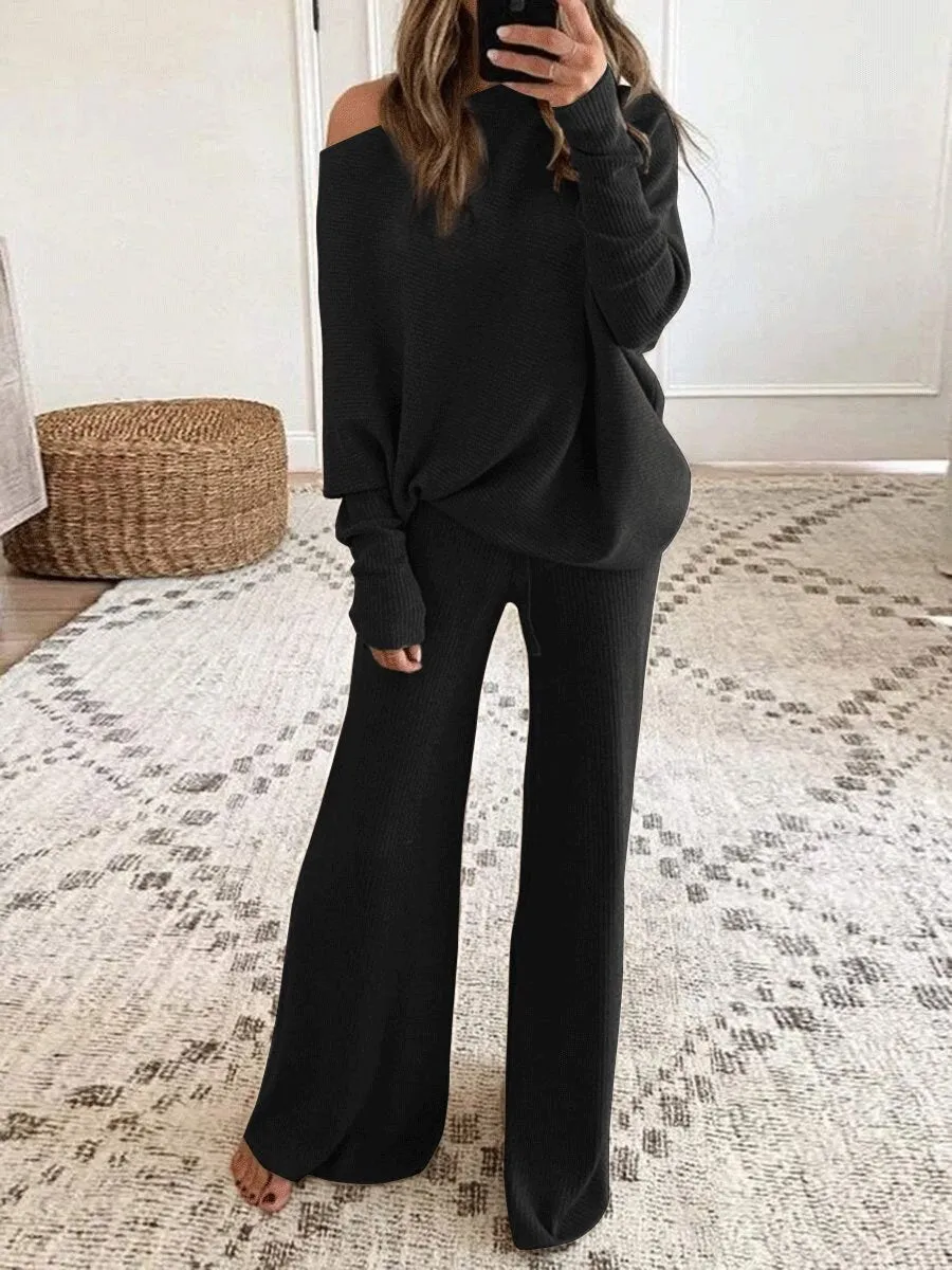 Sets Pure Long Sleeve Casual Two-Piece Suit for Women