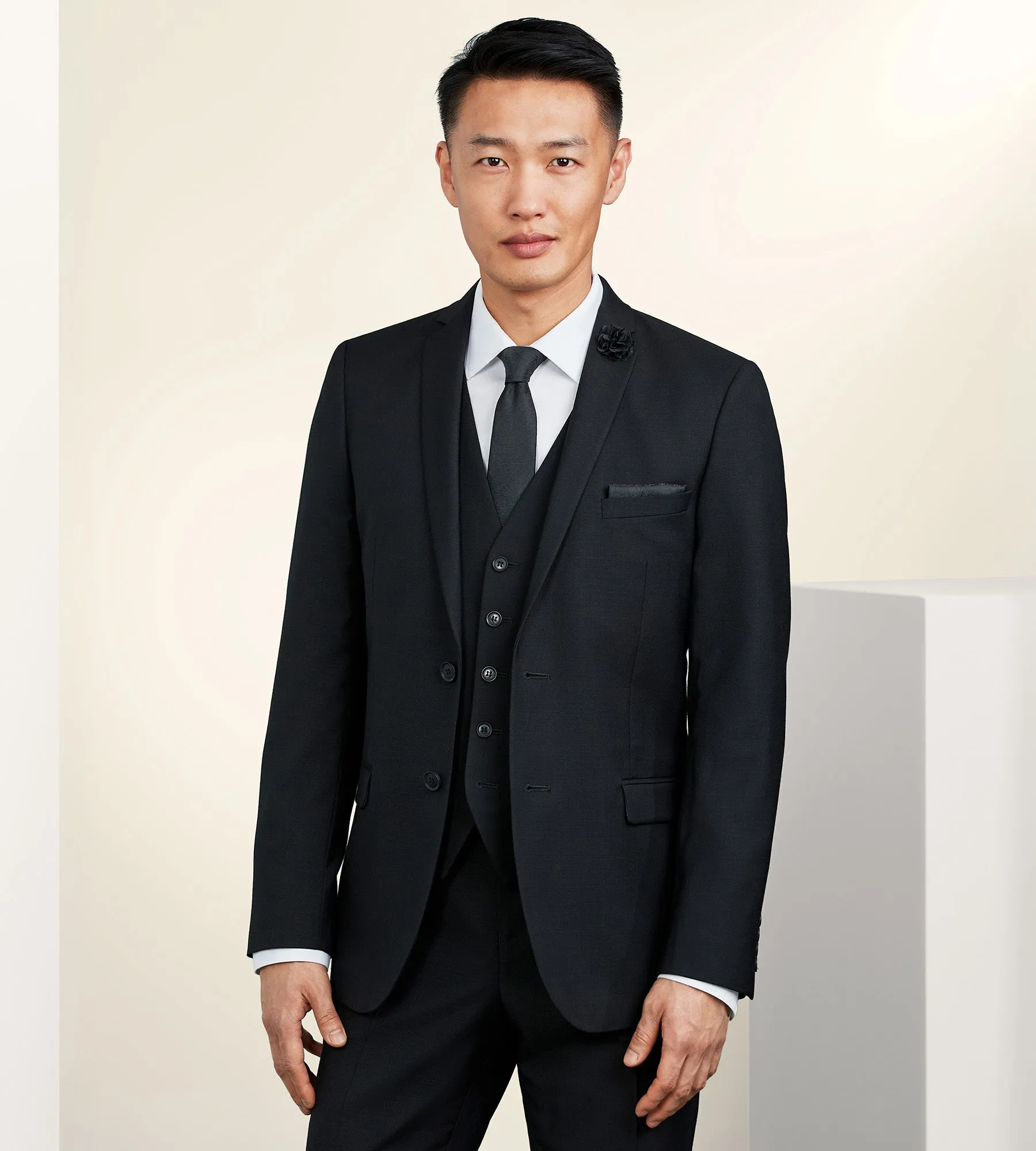 Slim Fit Stretch Suit Separate Vest