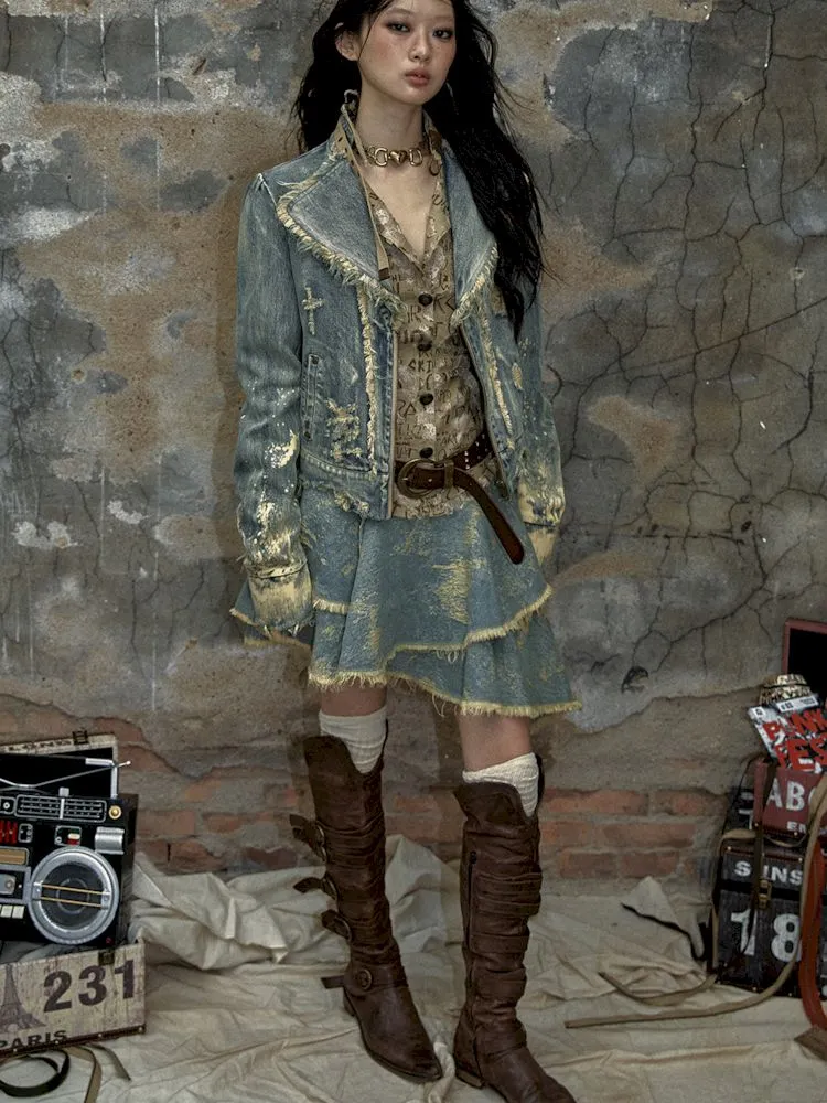 Splash Ink denim jacket【s0000009971】