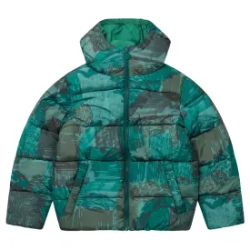 Stella McCartney Child Puffer Jacket Green Scribble Print