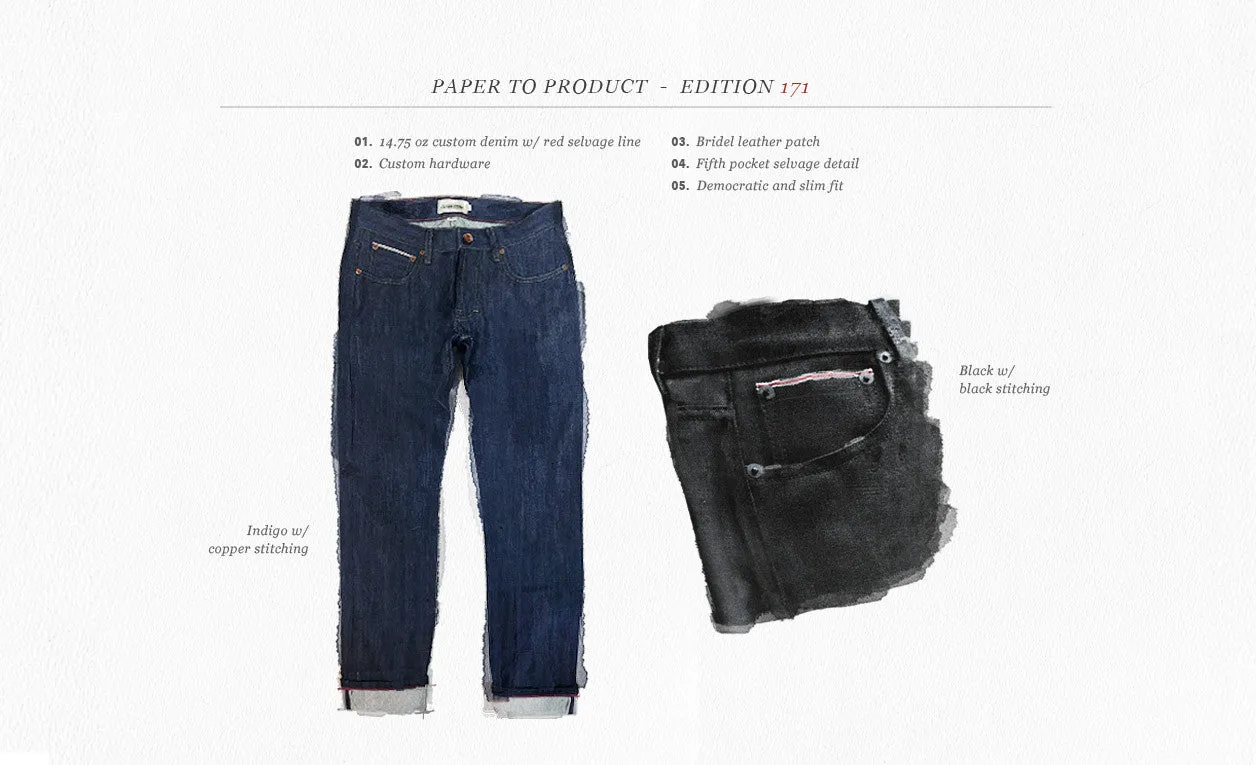 The Democratic Jean in Black Italian Selvage