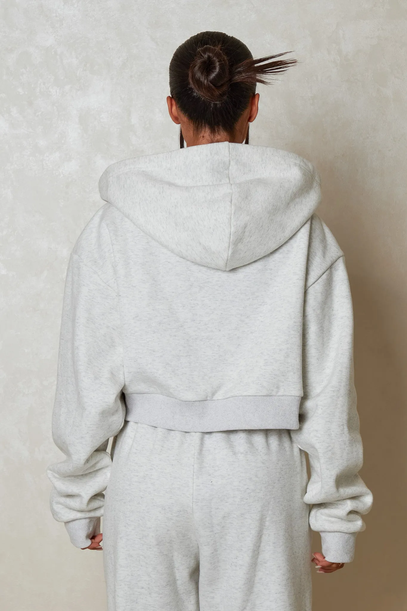 The Essentials Cropped Jacket - Marl Grey
