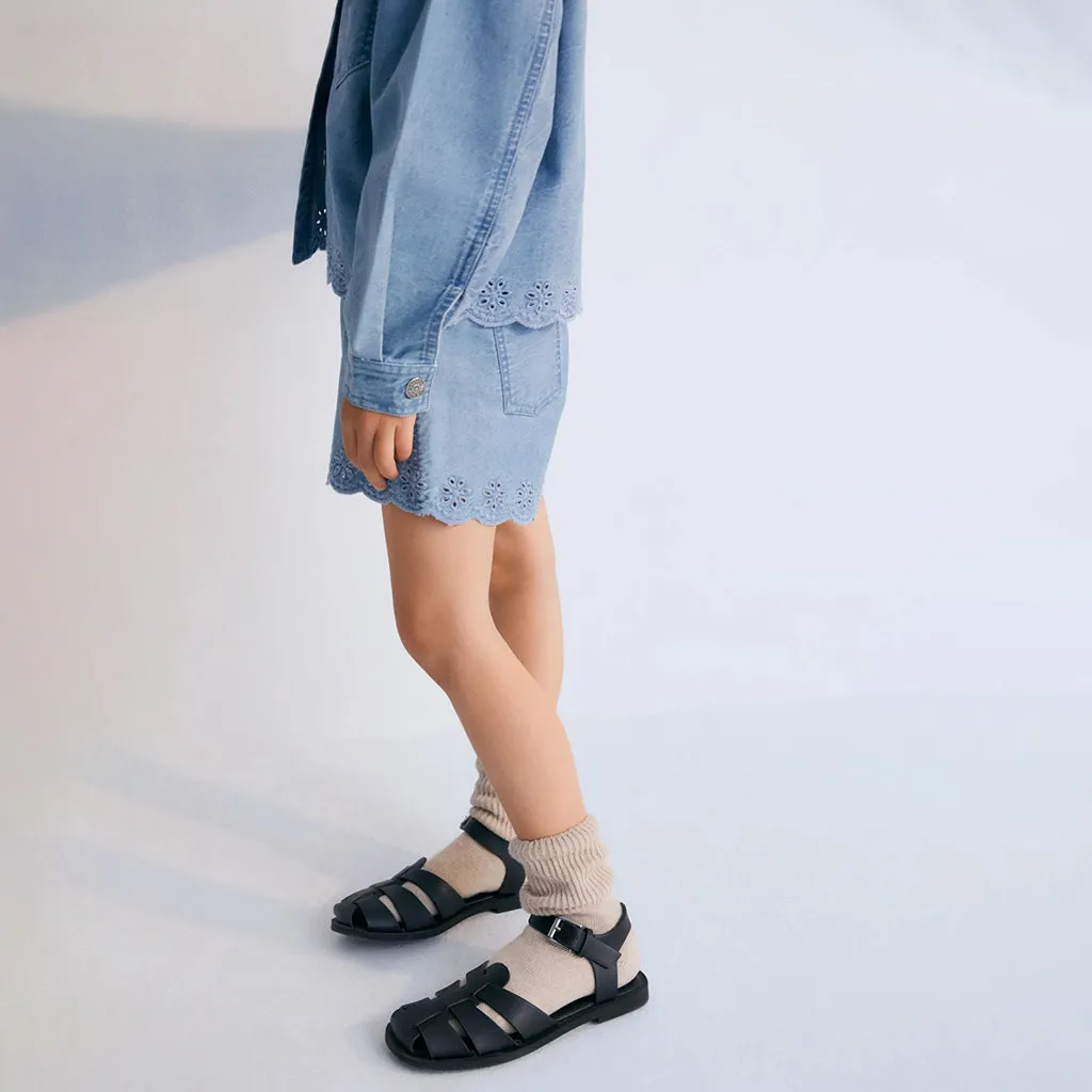The New Society Child Niobe Jacket Mid Blue Denim