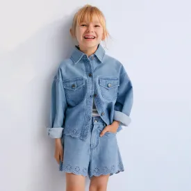 The New Society Child Niobe Jacket Mid Blue Denim The New Society Child Niobe Jacket Mid Blue Denim