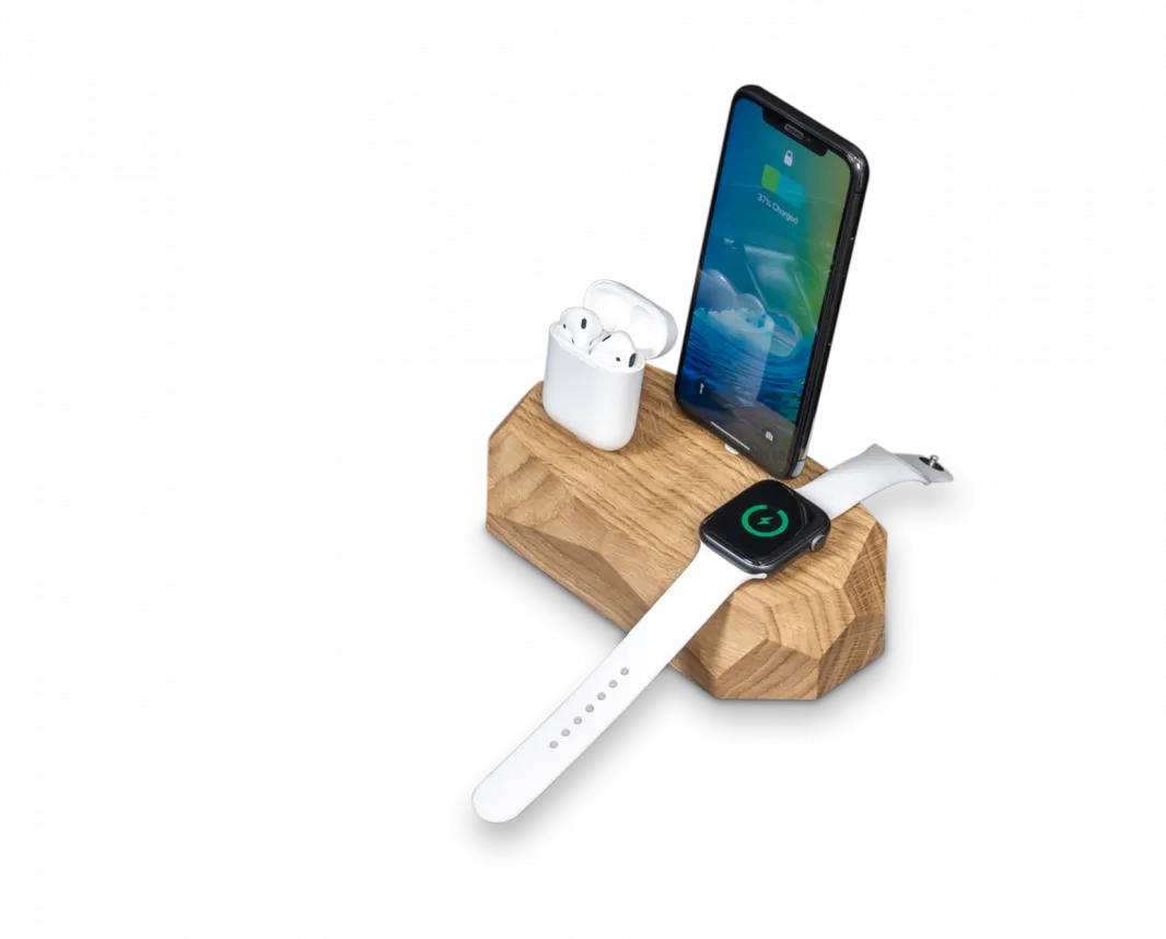 Triple Charging Dock – Oak