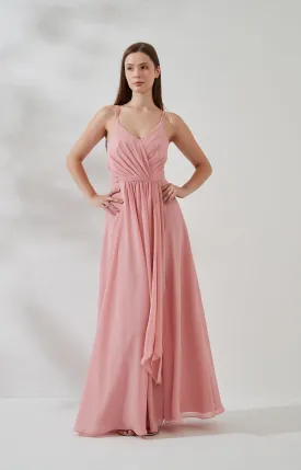 V-Neck Double Strap Side Split Pleats Ruching Ruffles Bridesmaid Dresses V-Neck Double Strap Side Split Pleats Ruching Ruffles Bridesmaid Dresses