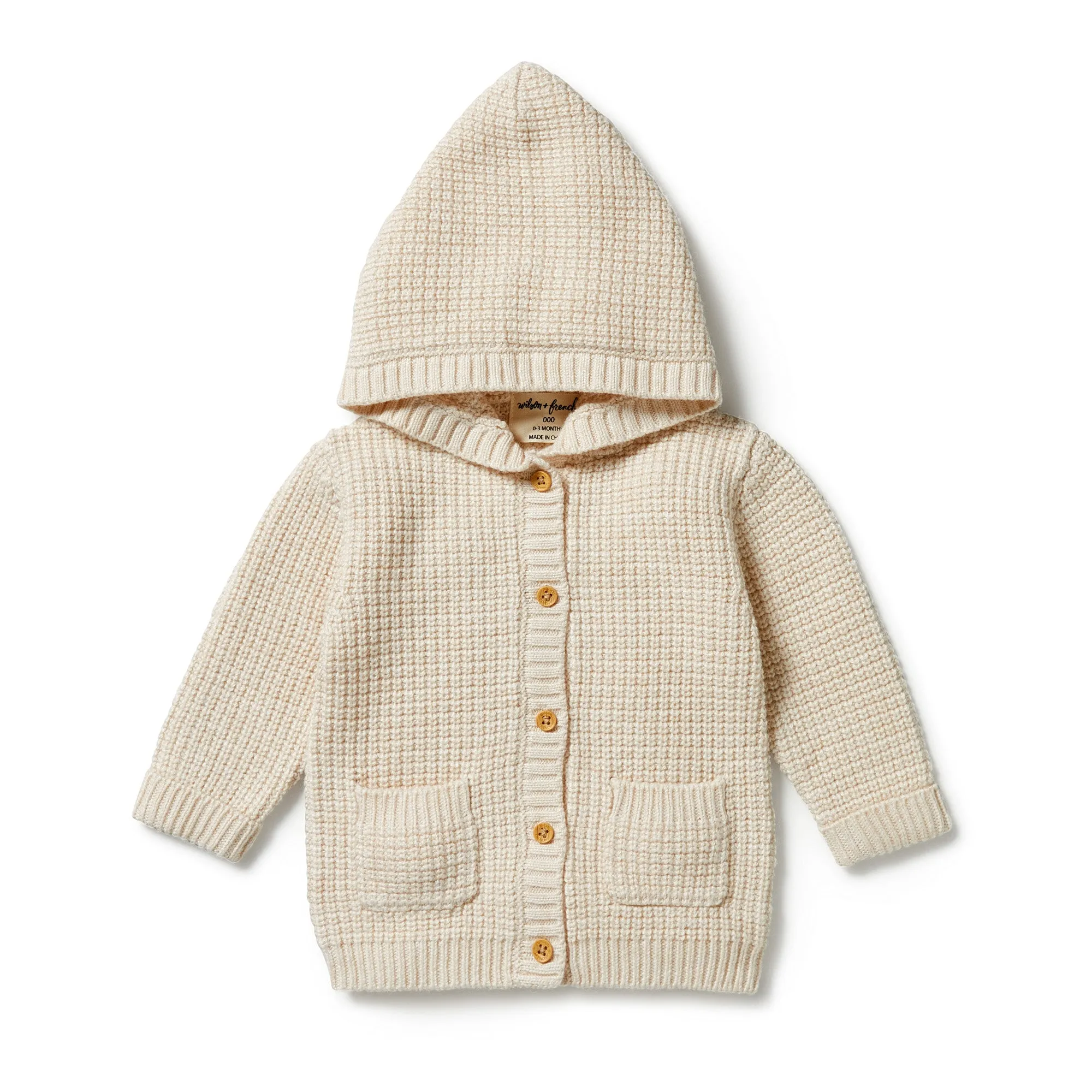 Wilson and Frenchy Knitted Button Jacket - Sand Melange