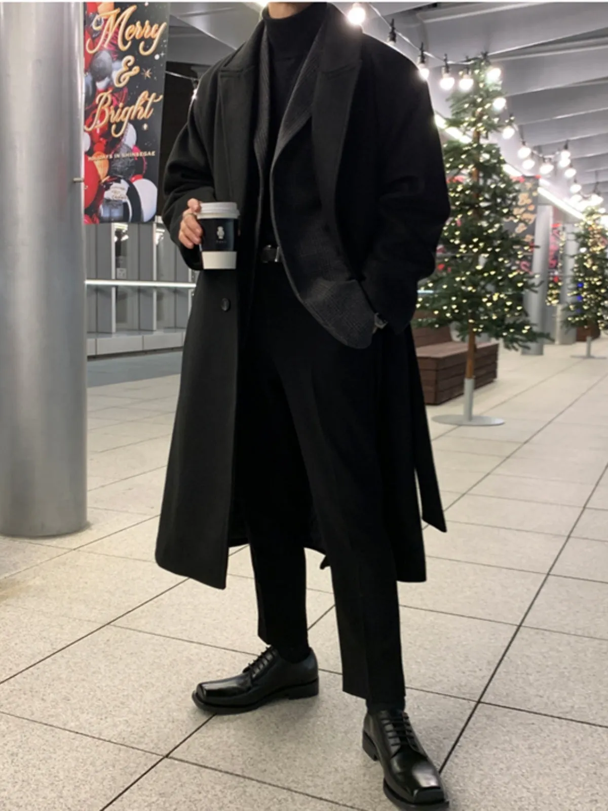 WLS British Style Woolen Cashmere Coat