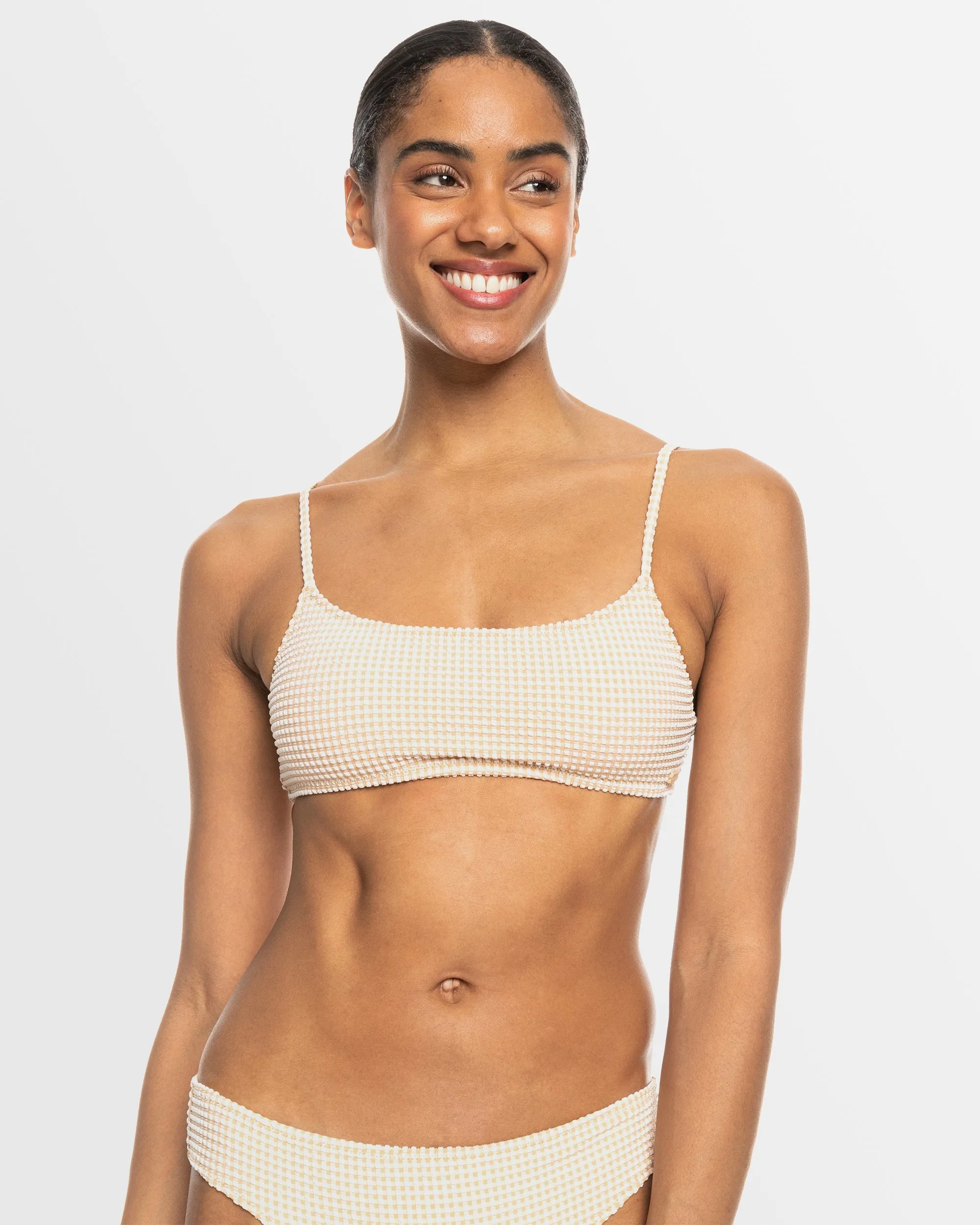 Womens Gingham Bralette Bikini Top
