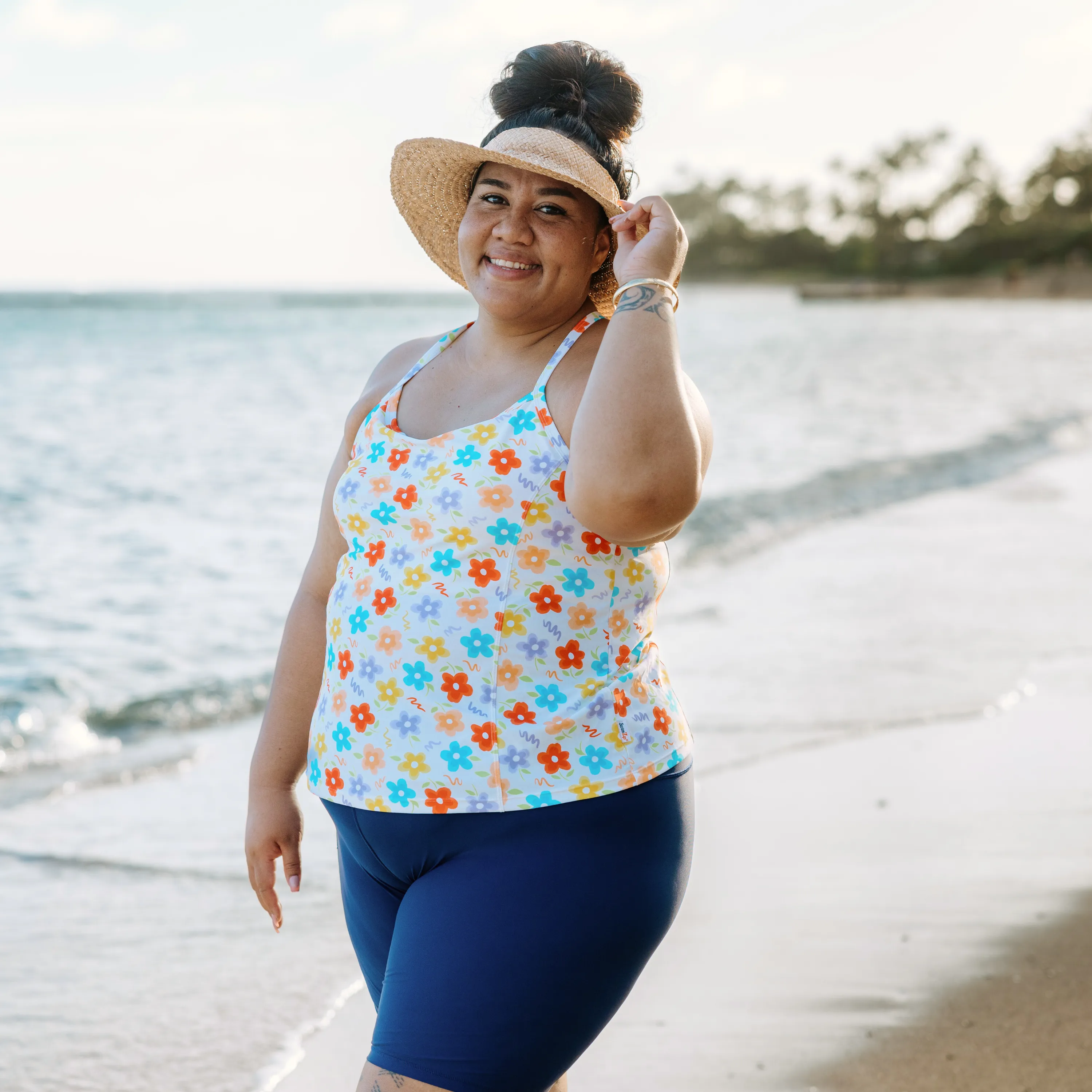 Women’s Strappy A-Line Tankini Top | “Blossom”