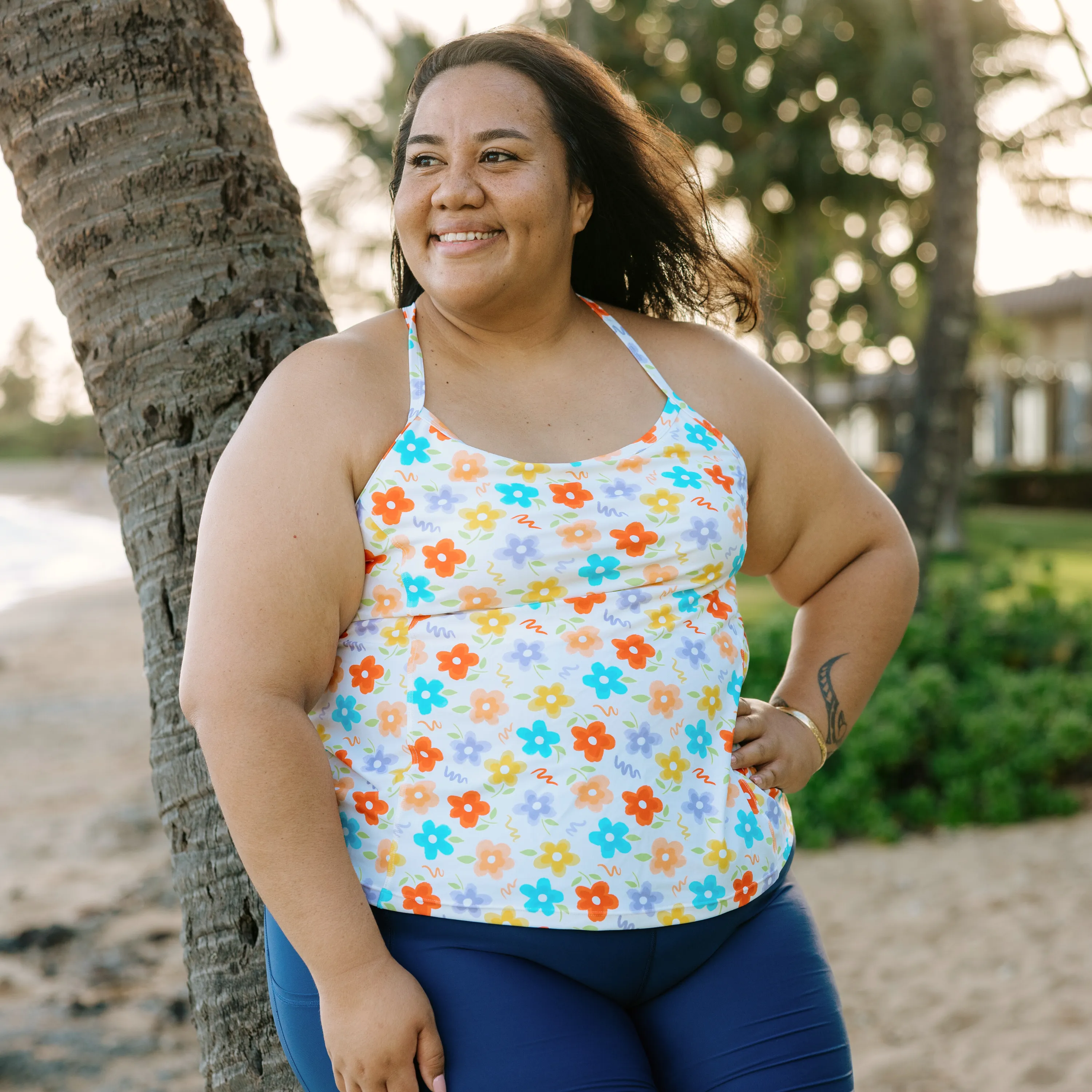 Women’s Strappy A-Line Tankini Top | “Blossom”