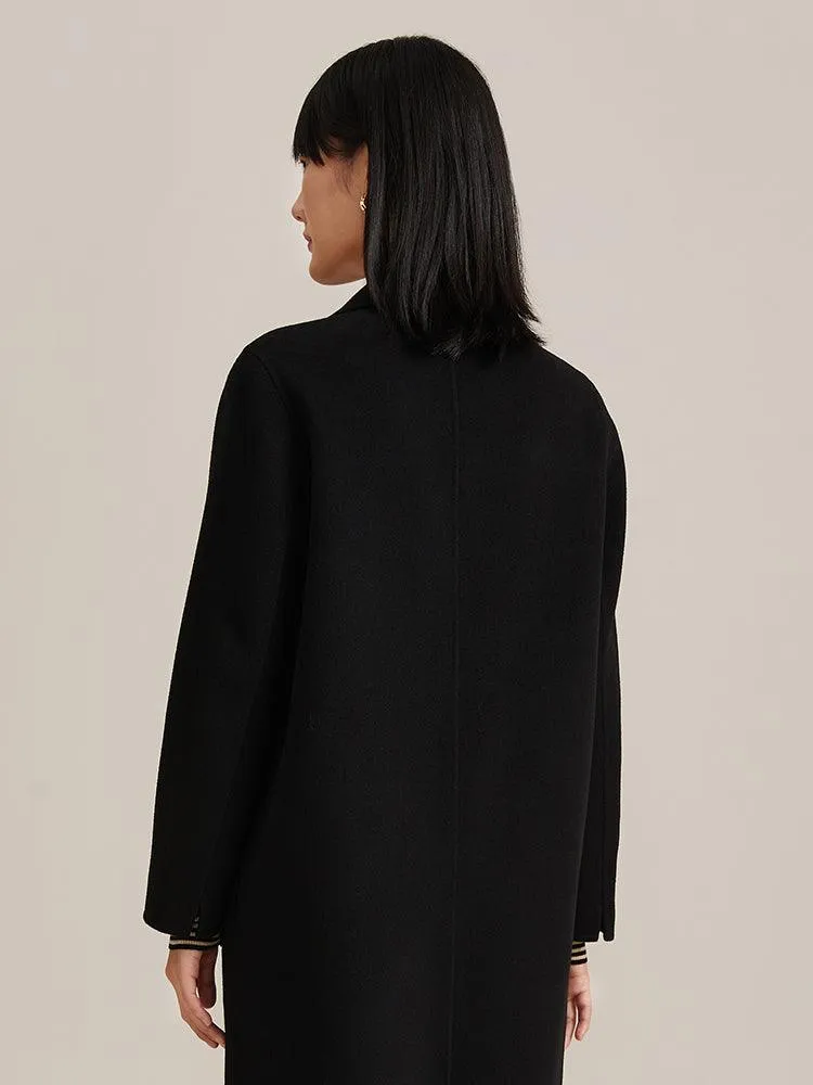 Wool And Silk-Blend Reversible Tweed Coat