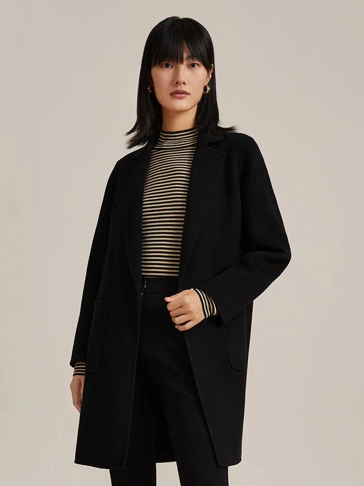 Wool And Silk-Blend Reversible Tweed Coat