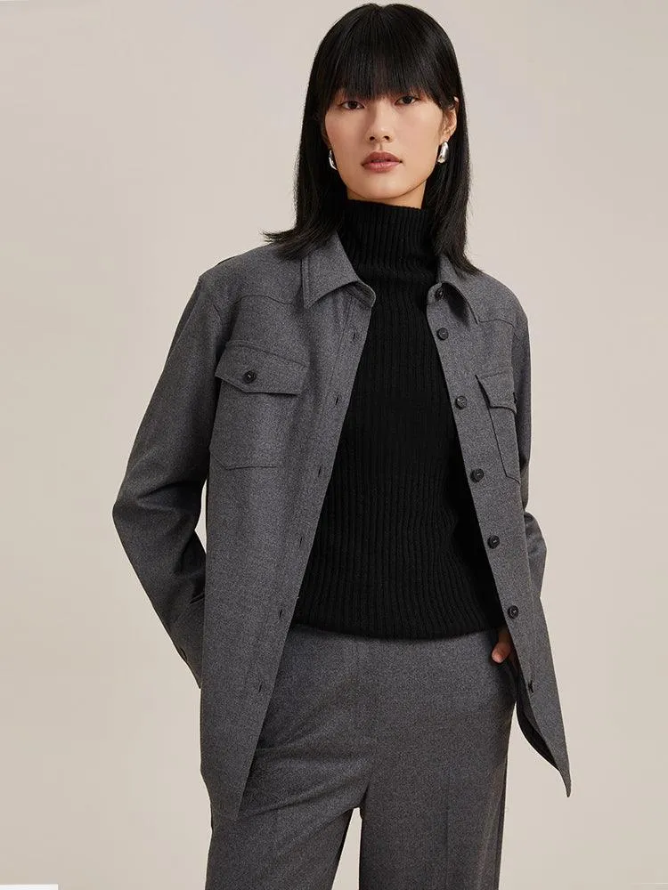 Woolen Shirt Coat