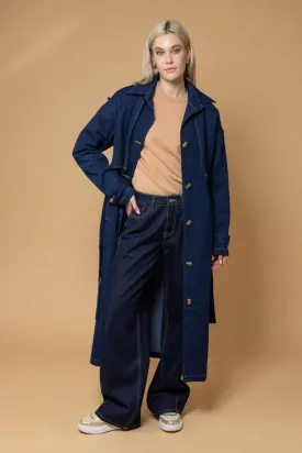 Zelda Dark Blue Denim Trench Coat